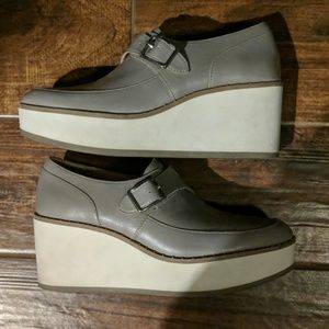 Zara platform buckle loafers